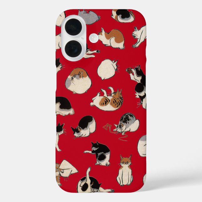 Funda iPhone 16 Gatos Japoneses (Color Chengable) (Reverso )