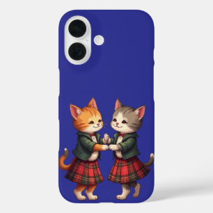 Funda iPhone 16 Gatos naranjas bailando Ceilidh escocés