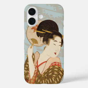 Funda iPhone 16 Geisha japonesa vintage Chica en Kimono con ventil