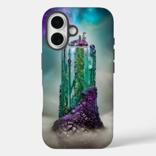 Funda iPhone 16 Gemstone cósmico y vidrio \ / Arte AI Universe
