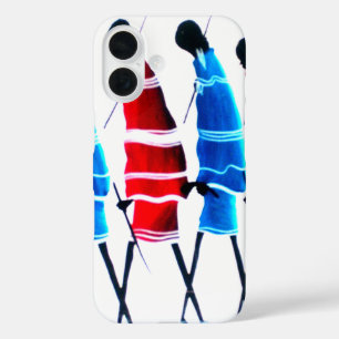 Funda iPhone 16 Gente feliz guerreros masái paseando arte impreso