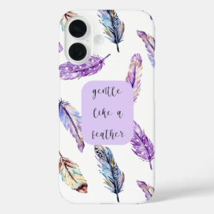 Funda iPhone 16 Gentle Like a Feather Purple Feather