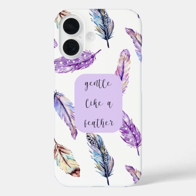 Funda iPhone 16 Gentle Like a Feather Purple Feather (Reverso )