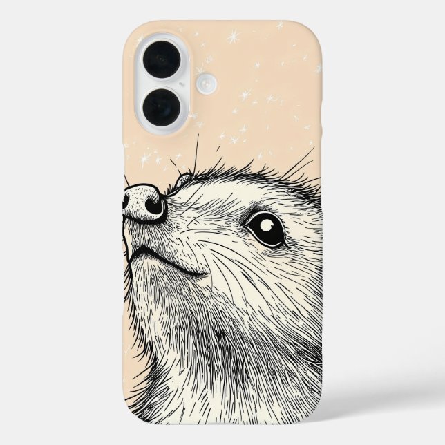 Funda iPhone 16 Geometría de Fox nocturna (Reverso )