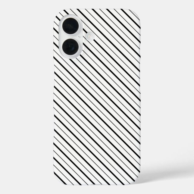 Funda iPhone 16 Geometría de línea negra simple (Reverso )