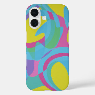 Funda iPhone 16 Geometric Blue and Green Phone Case               