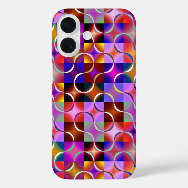 Funda iPhone 16 Geometric Multicolored Squares (Reverso )