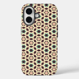 Funda iPhone 16  Geometric pattern with star shapes in brown and t