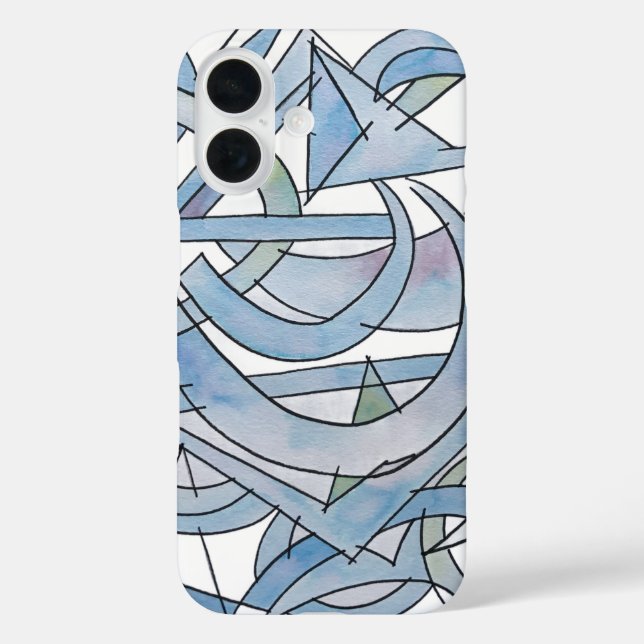 Funda iPhone 16 Geometry Homework-Hand Painted Modern Art (Reverso )