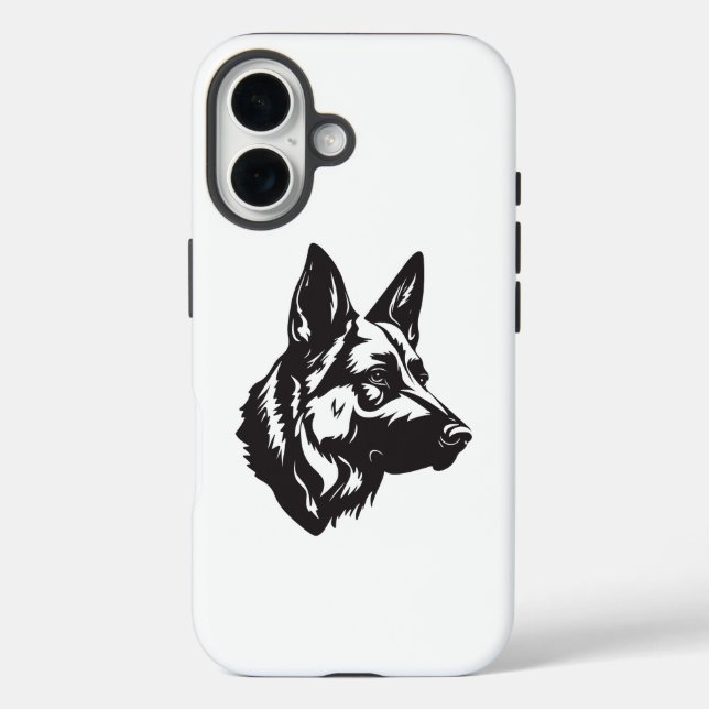 Funda iPhone 16 German Shepherd Face iPhone Case (Reverso )