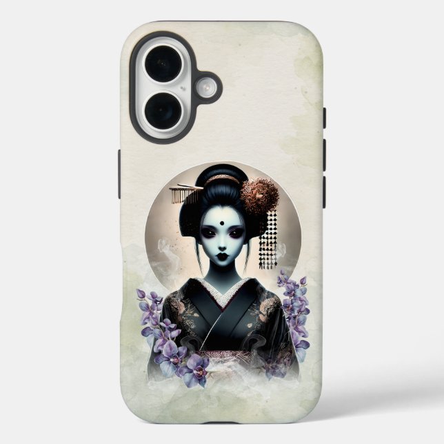 Funda iPhone 16 Ghostly Geisha Spirit | Estética japonesa oscura (Reverso )