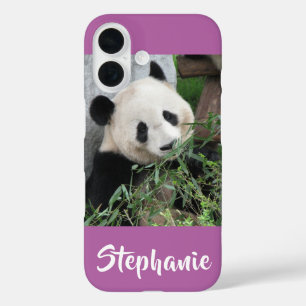 Funda iPhone 16 Giant Panda, Orquídea, Púrpura, Nombre