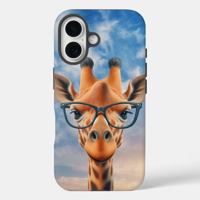 Funda iPhone 16 Giraffe Usando Anteojos (Reverso )