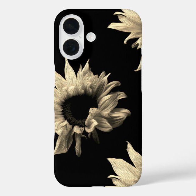 Funda iPhone 16 Girasol - Bella Artes de Sepia Fotografía única de (Reverso )