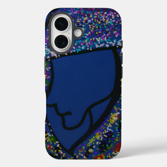 Funda iPhone 16 Girl Spotted Glitter Print Hair  (Reverso )