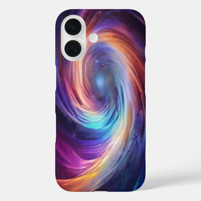 Funda iPhone 16 Giro de galaxia holográfica (Reverso )