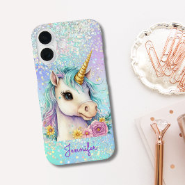Funda iPhone 16 Glam Magical Unicorn Purpurinoso