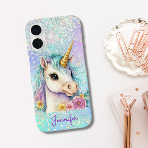 Funda iPhone 16 Glam Magical Unicorn Purpurinoso