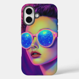 Funda iPhone 16 Glamour Neon Galaxy