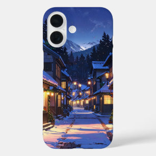 Funda iPhone 16 Glow del pueblo invernal