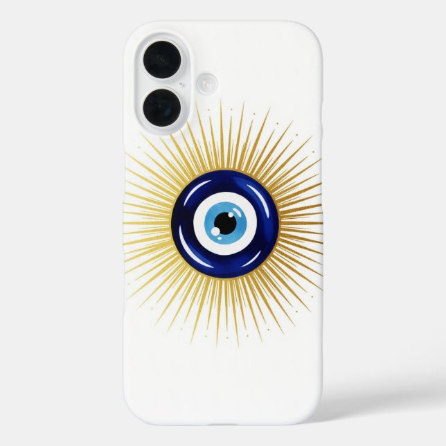 Funda iPhone 16 Golden Aura Evil Eye Abstract Spiritual Painting (Reverso )