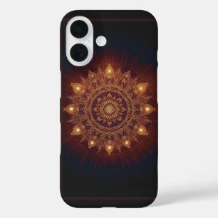 Funda iPhone 16 Golden Diwali Mandala - Ligera por dentro y alrede