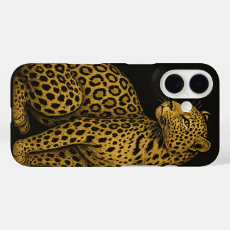 Funda iPhone 16 Golden Leopard Elegance - Lujoso iPhone Regal C