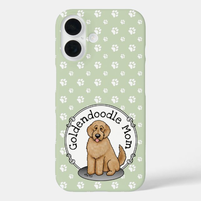 Funda iPhone 16 Goldendoodle Mom Doodle Mom (rojo dorado) (Reverso )