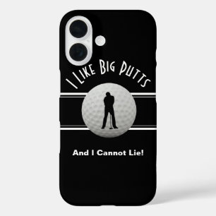 Funda iPhone 16 Golfista Me gustan los putts grandes Humor de golf