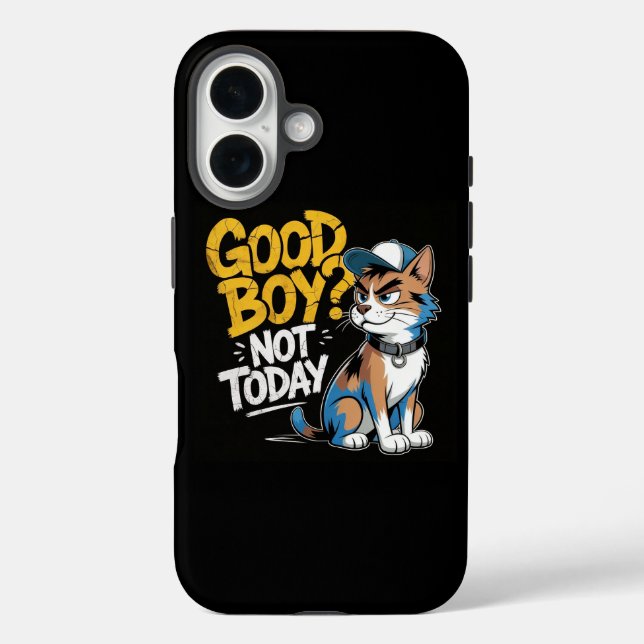 Funda iPhone 16 Good Boy Not Today Funny Cat iPhone / iPad case (Reverso )