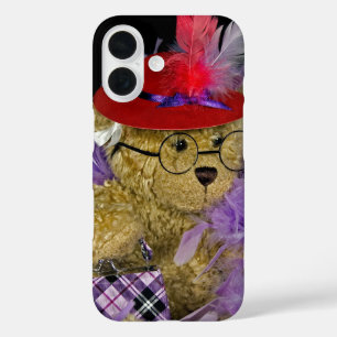 Funda iPhone 16 Gorra rojo Teddy Bear