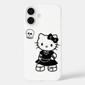 Funda iPhone 16 Gothic Kawaii Kitty – Estética Emo para iPhone / i