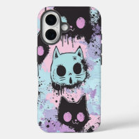 Gótico de Kawaii Pastel Cute Patchwork Gato asquer
