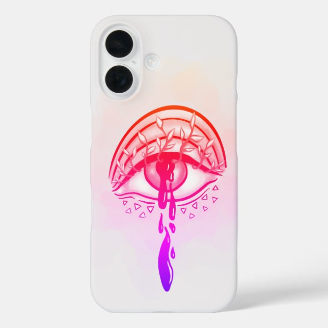 Funda iPhone 16 Gótico Psicodélico Pastel de Ojos Estético (Reverso )