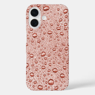 Funda iPhone 16 Gotitas de agua de color naranja melocotón