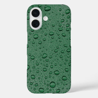 Funda iPhone 16 Gotitas de agua verdes