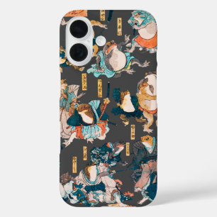 Funda iPhone 16 Grabado en madera de rana japonesa Kuniyoshi Ukiyo