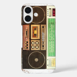 Funda iPhone 16 Grabadora de Casete Retro con Nombre Personalizado