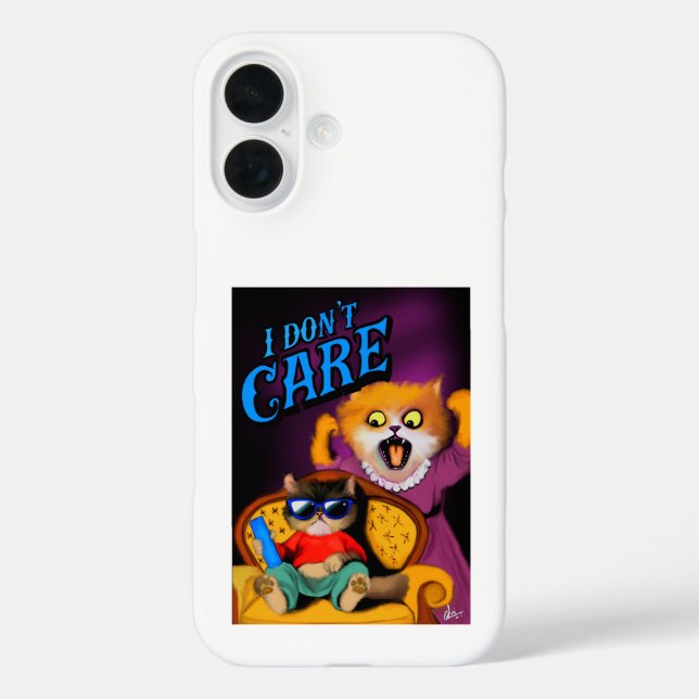 Funda iPhone 16 Graciosa Obra De Gato. (Reverso )