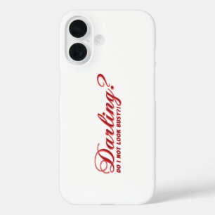 Funda iPhone 16 gracioso decir Darling no me veo ocupado con coraz
