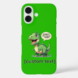 Funda iPhone 16 Gracioso Personalizado de Dinosaurios Sleepy Texto