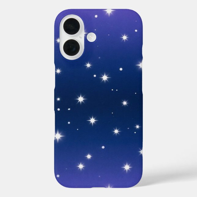 Funda iPhone 16 Gradiente nocturno violento con patrón de estrella (Reverso )