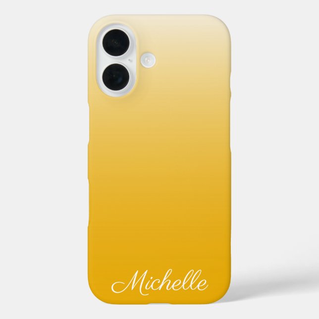 Funda iPhone 16 Gradiente personalizado amarillo oscuro (Reverso )