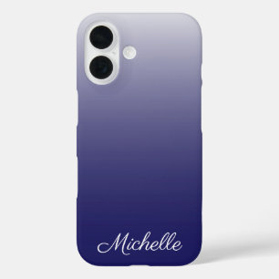 Funda iPhone 16 Gradiente personalizado azul marino oscuro