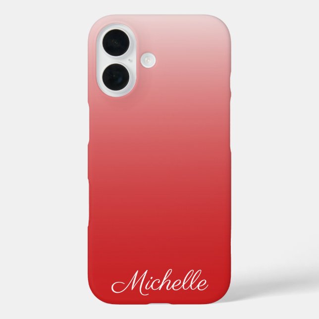 Funda iPhone 16 Gradiente personalizado ombre rojo (Reverso )