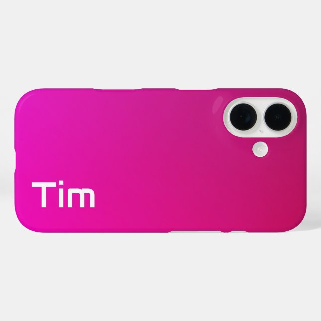 Funda iPhone 16 Gradiente rosado-violeta - Personalizado con su no (Reverso (Horizontal))