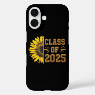 Funda iPhone 16 Graduado de la promoción 2025 Girasol de graduació