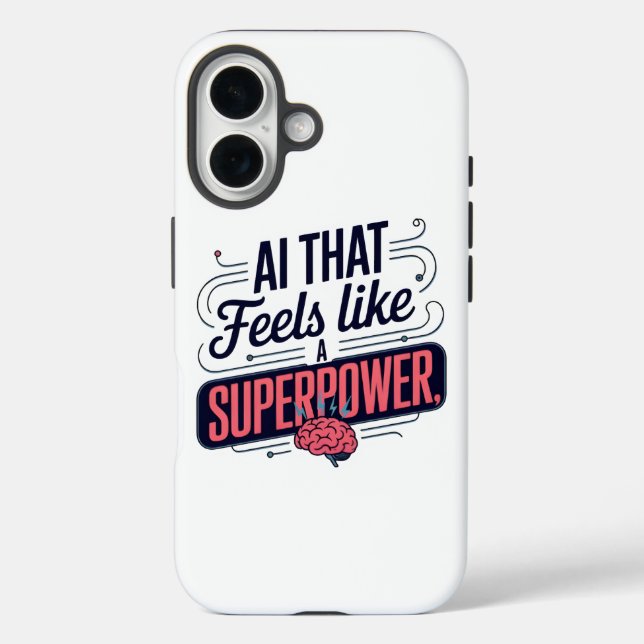 Funda iPhone 16 Gráfico de superpoder de inteligencia artificial (Reverso )