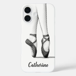 Funda iPhone 16 Gráfico de zapatos de ballet — Su propio nombre