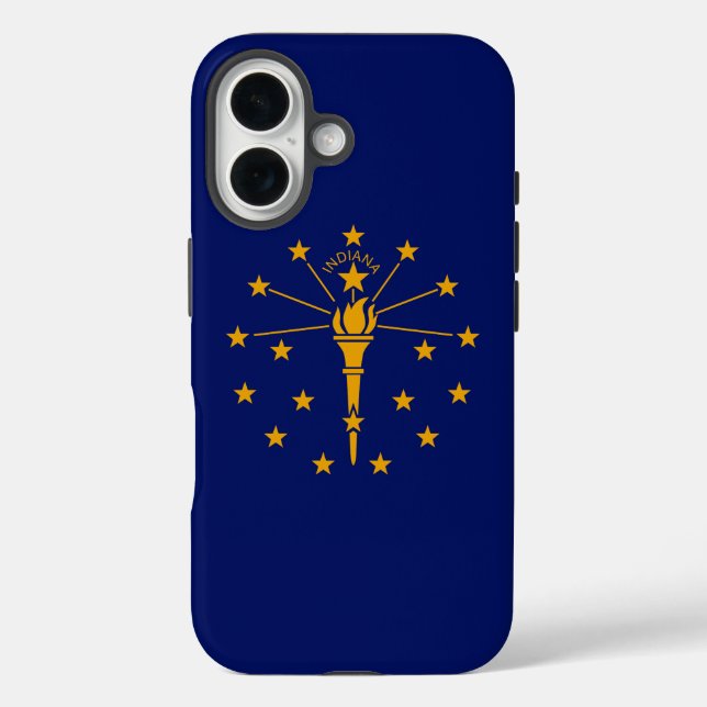 Funda iPhone 16 Gráfico dinámico de la bandera del estado de India (Reverso )